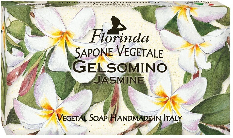 Florinda Jasmine Vegan drėkinantis ir valantis muilas su gėlių kvapu kūnui, 100 g