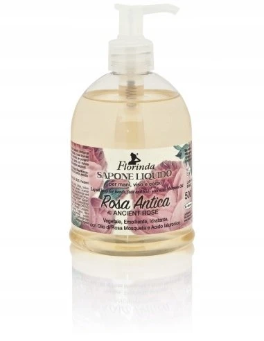 Florinda Rosa Antica skystas muilas valymui ir minkštinimui rankoms, veidui ir kūnui, 500 ml