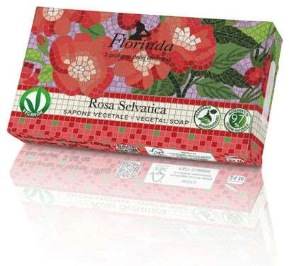 Florinda Rosa Selvatica kvapusis valomasis ir minkštinamasis tualetinis muilas, 100 g