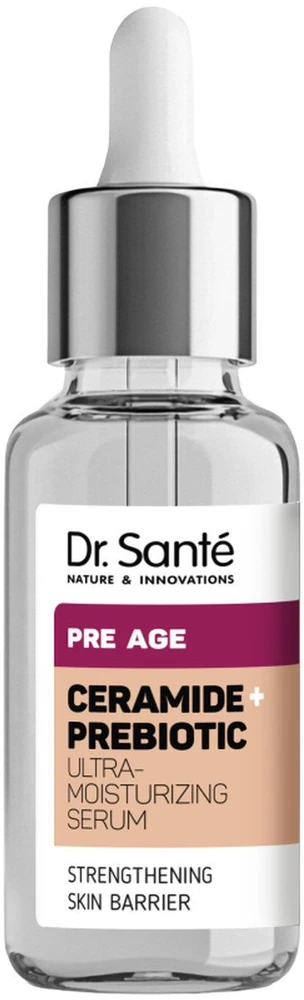Floslek Dr. Sante Pre Age Ceramide + Prebiotic Serum drėkinantis veido serumas brandžiai odai 30 ml