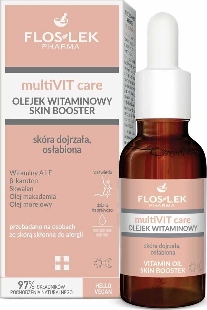 Floslek FLOSLEK PHARMA MultiVIT Care vitaminų aliejaus odos stipriklis brandžiai, nusilpusiai odai 30 ml