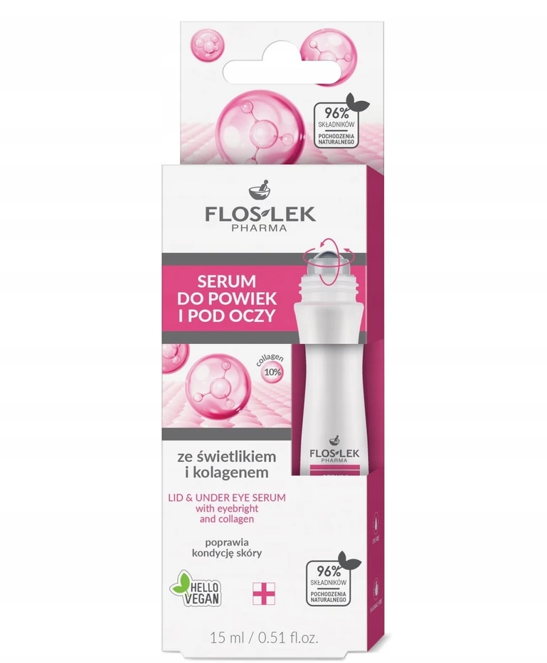 Floslek Akių vokų ir paakių serumas su akišveitėmis ir kolagenu 15 ml