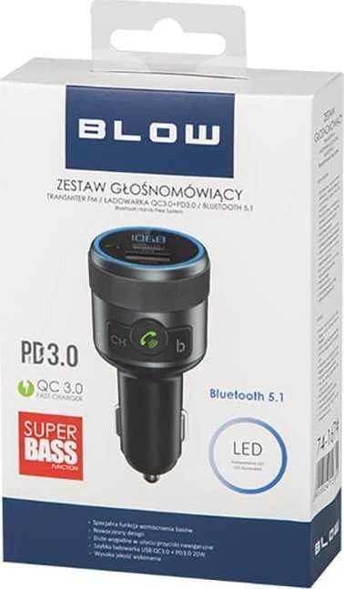 FM radijo imtuvas BLOW Bluetooth 5.1+QC3.0 +PD 24W