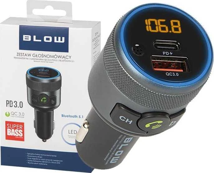 FM radijo imtuvas BLOW Bluetooth 5.1+QC3.0 +PD 24W