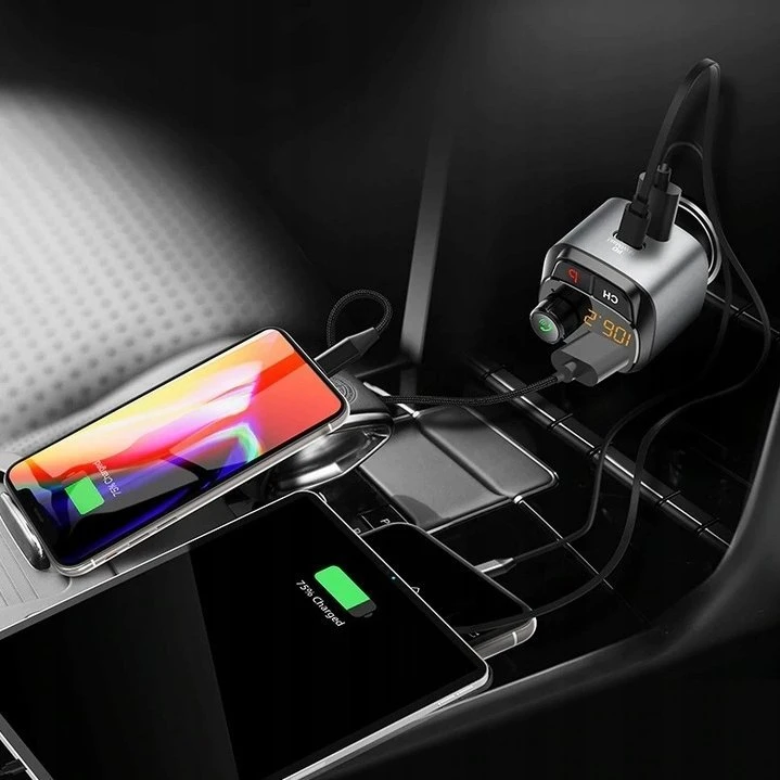 FM siųstuvas Bounn FM siųstuvo automobilinis įkroviklis QC3.0+PD20W
