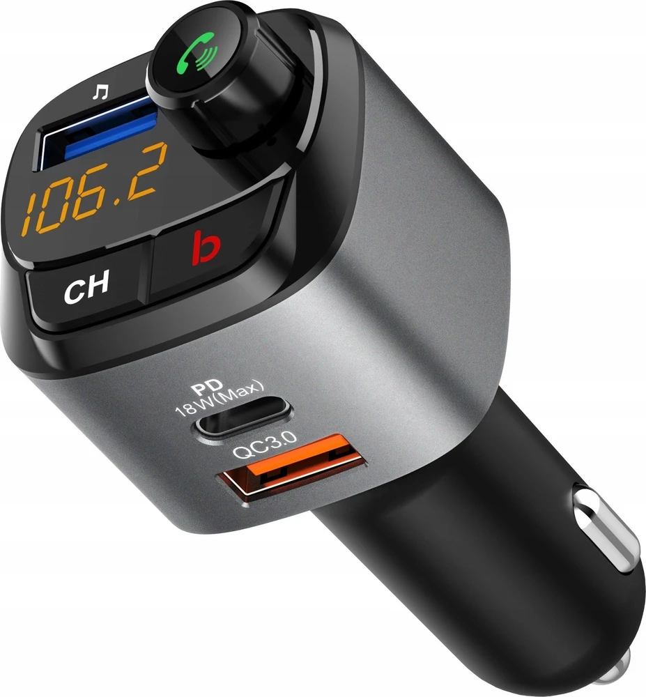 FM siųstuvas Bounn FM siųstuvo automobilinis įkroviklis QC3.0+PD20W
