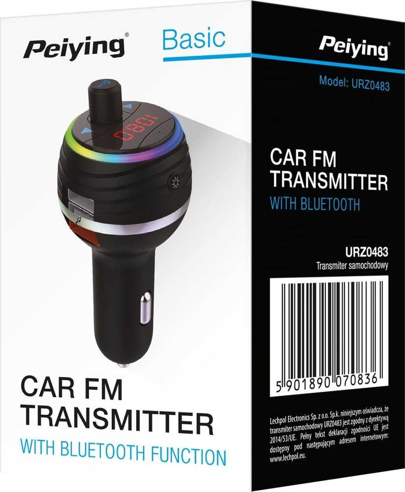 Peiying FM moduliatorius Bluetooth 2xUSB - Juodas