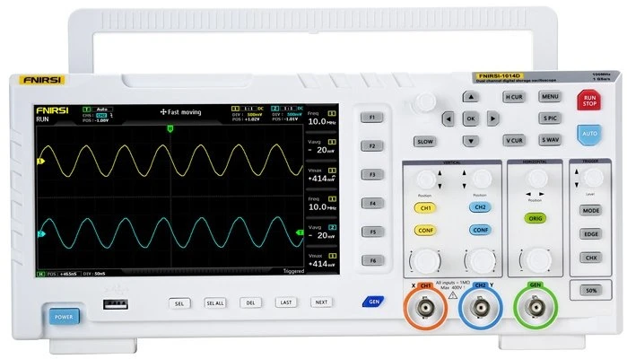 FNIRSI 1014D 2 viename osciloskopo signalų generatorius
