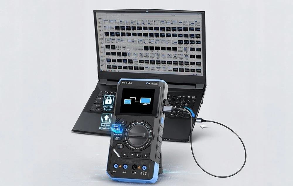SigGen 3-in-1 FNIRSI DST-210 delninis skaitmeninis multimetras su osciloskopu
