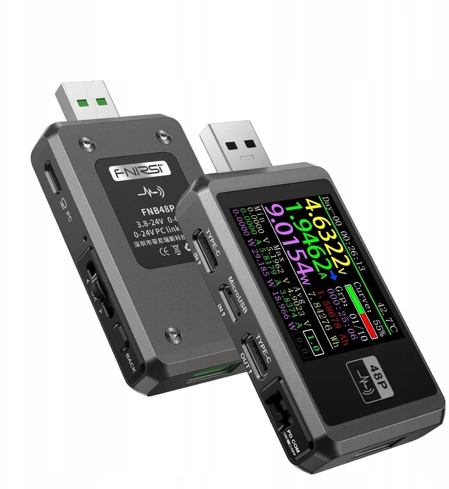 FNIRSI FNB48P USB Port Tester juodos spalvos