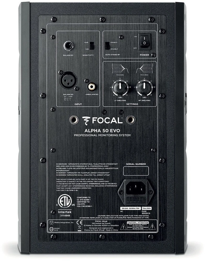 „Focal Alpha Evo 50“ – aktyvus 2 juostų studijinis monitorius