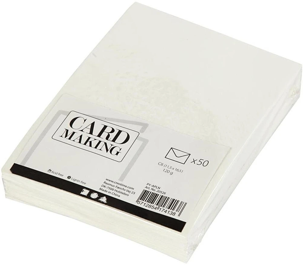 Focus Envelope 114x162 Raw Baltas 120g 50 Pcs (20526)
