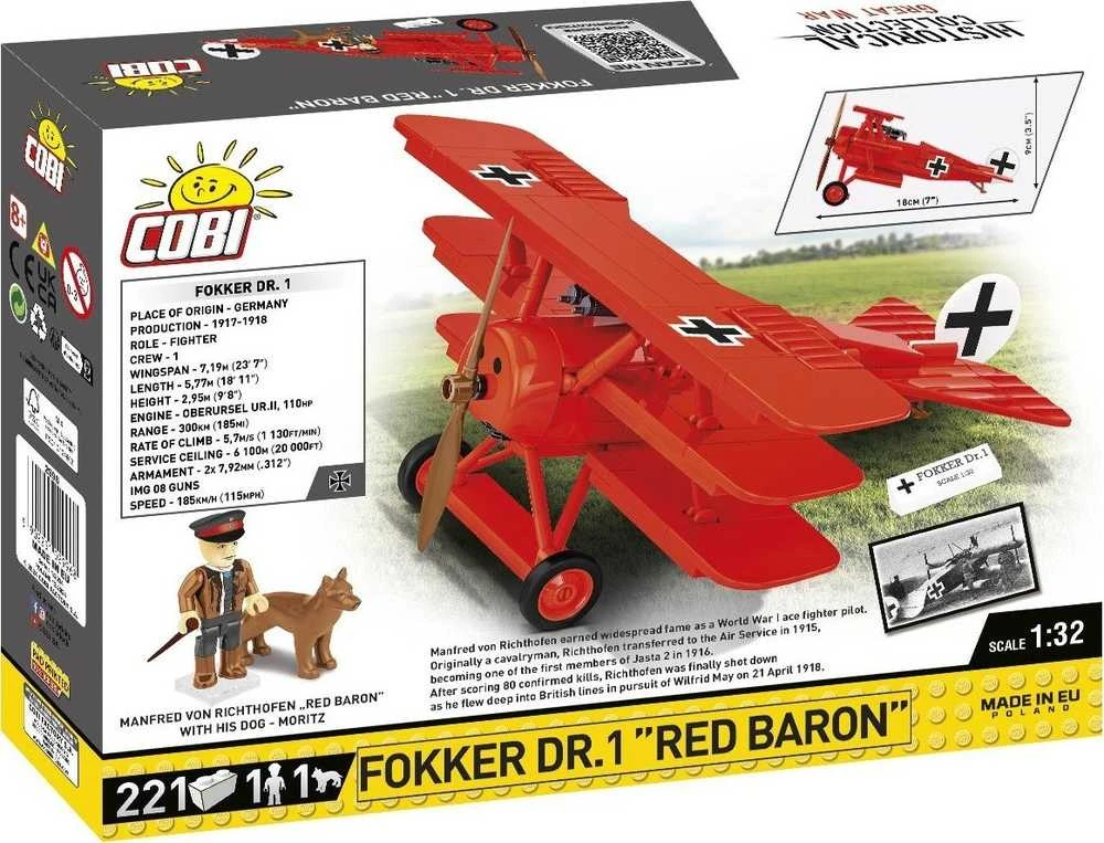 Cobi Klocki Fokker Dr.1 Raudona Baron 221 blokai