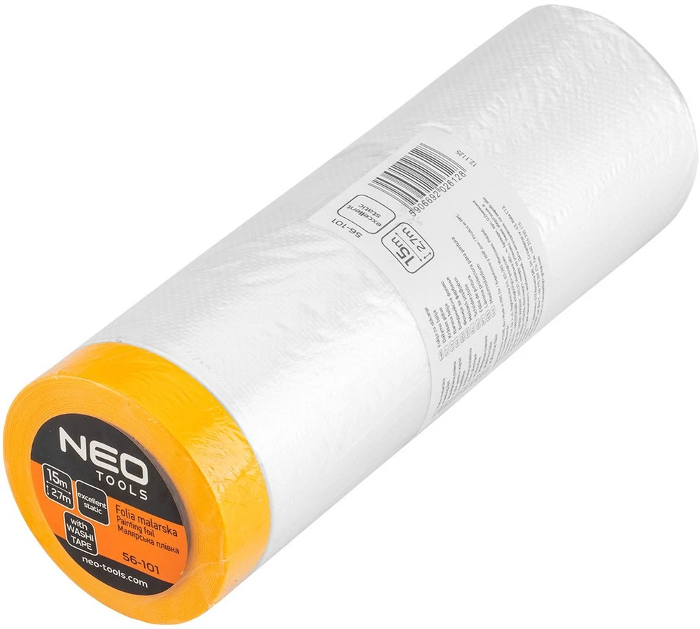 Folia 2,7 m x 15 m dažymo folija su 1,5 cm pločio juostele