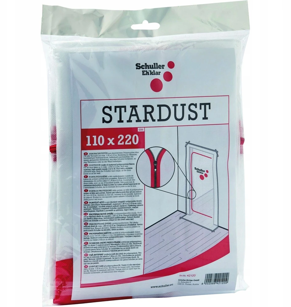 Schuller Dulkių nepraleidžiančios durys Stardust 110x220cm su užtrauktuku
