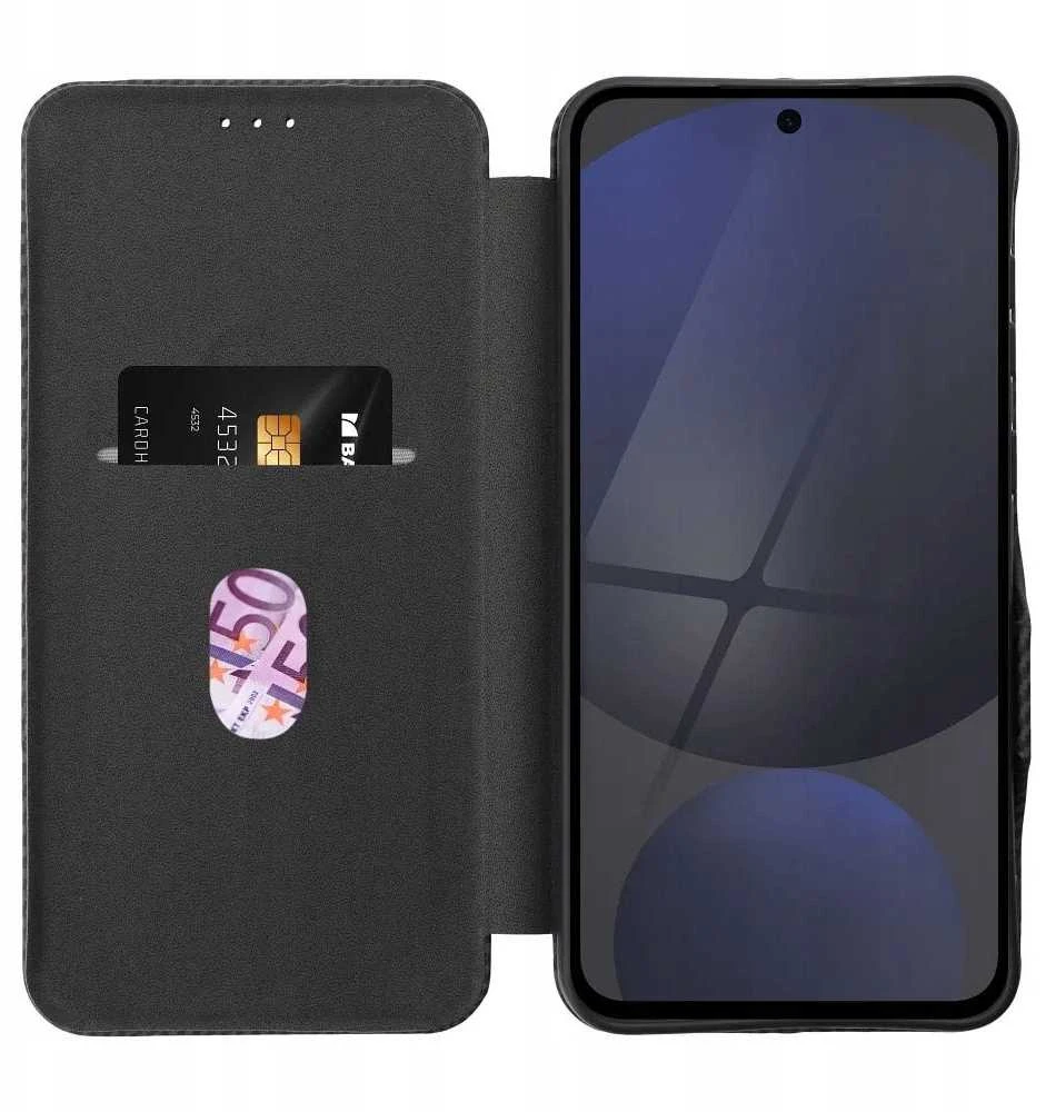 Oem FOLIO Side Magnet book dėklas skirtas Samsung Galaxy S25 PLUS juodos spalvos