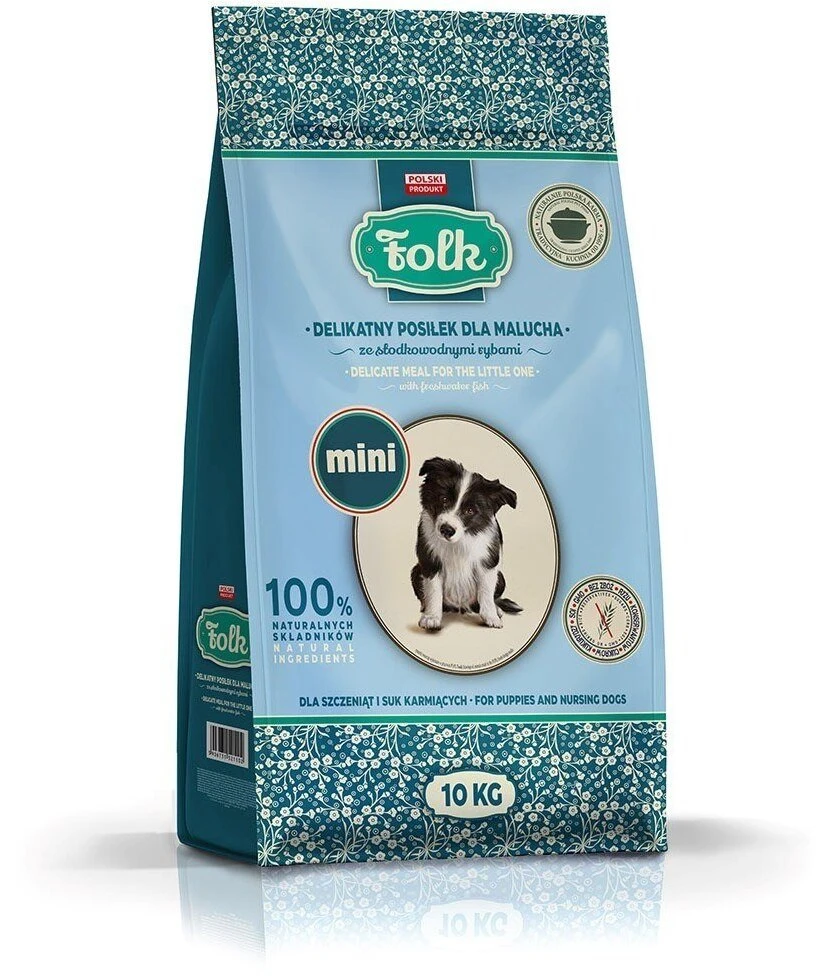 FOLK Švelnus maistas mažyliui su gėlavandenėmis žuvimis Mini pašaras šuniui 10kg