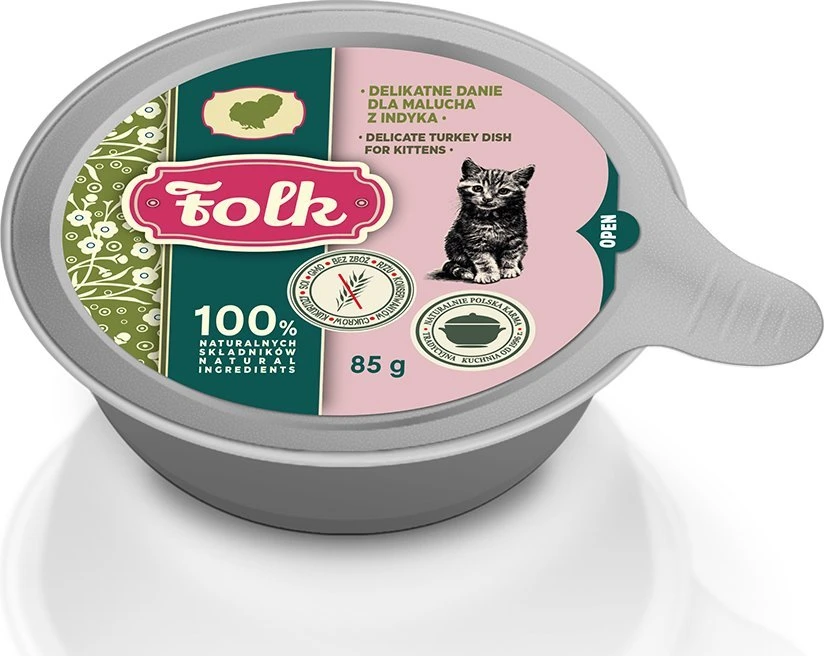 FOLK Kitten Delicate kalakutiena dish – šlapias kačių maistas – 85g