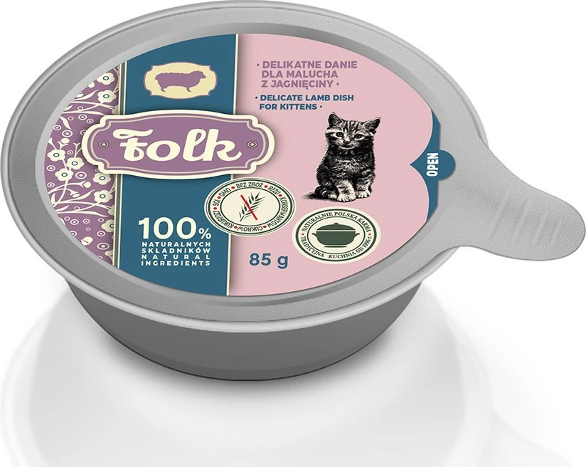 FOLK Kitten Delicate ėriena dish – šlapias kačių maistas – 85g