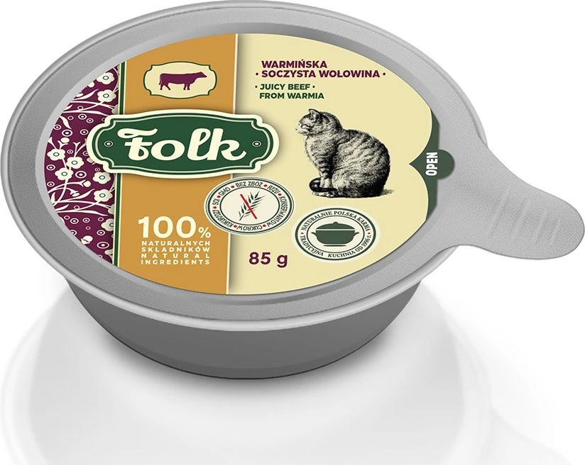 FOLK Juicy jautiena from Warmia – šlapias kačių maistas – 85g