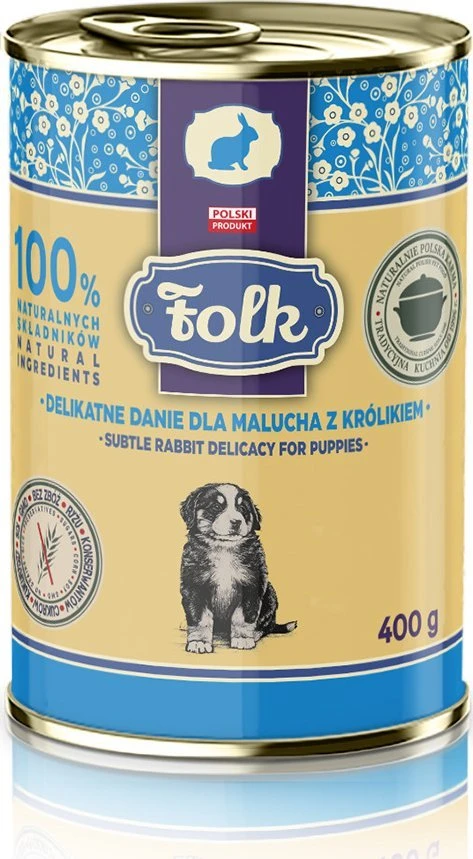 FOLK Delikatne danie dla malucha su triušiena maistas šuniui 400g