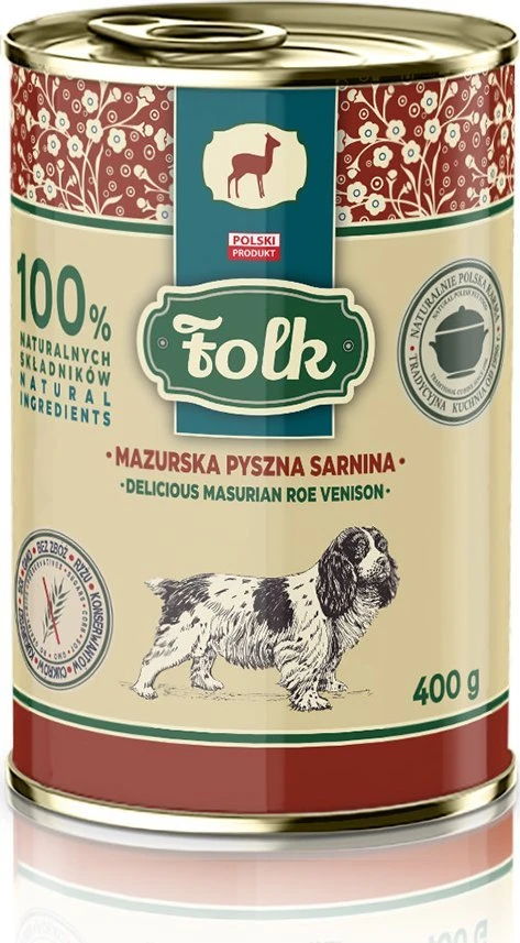 FOLK Delicious Masurian roe venison Mono - wet dog food - 400g