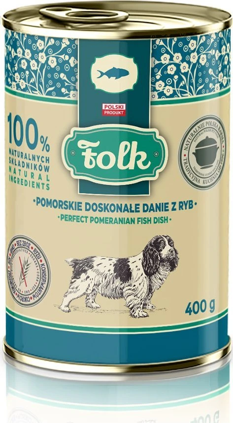 FOLK Pomeranian puiki žuvies mėsos ėdalas šunims – šlapias Maistas šunims – 400g