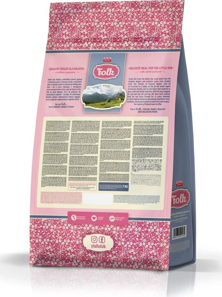 FOLK Gentle meal for kittens with rabbit and ėriena – sausas kačių maistas – 7kg