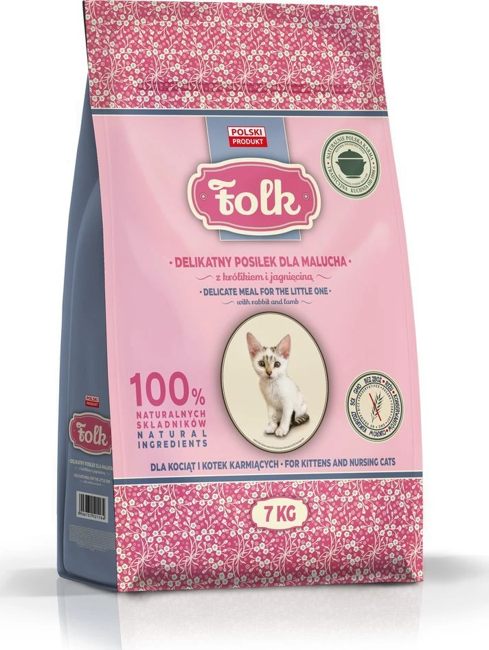 FOLK Gentle meal for kittens with rabbit and ėriena – sausas kačių maistas – 7kg