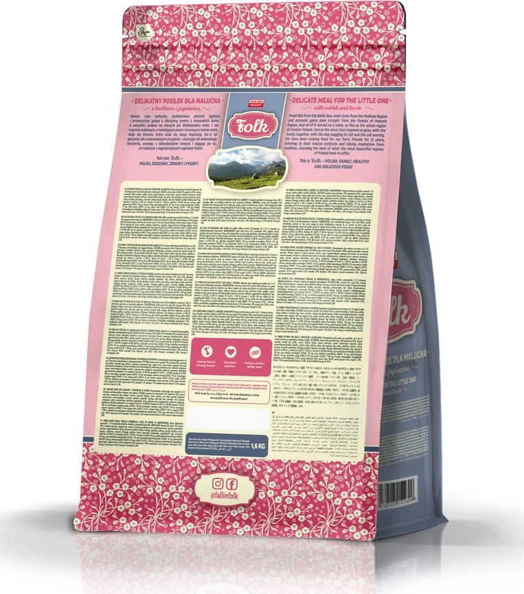 Maisto produktai - FOLK Gentle Meal for Kittens (Folk, triušiena & ėriena, 1.6kg)