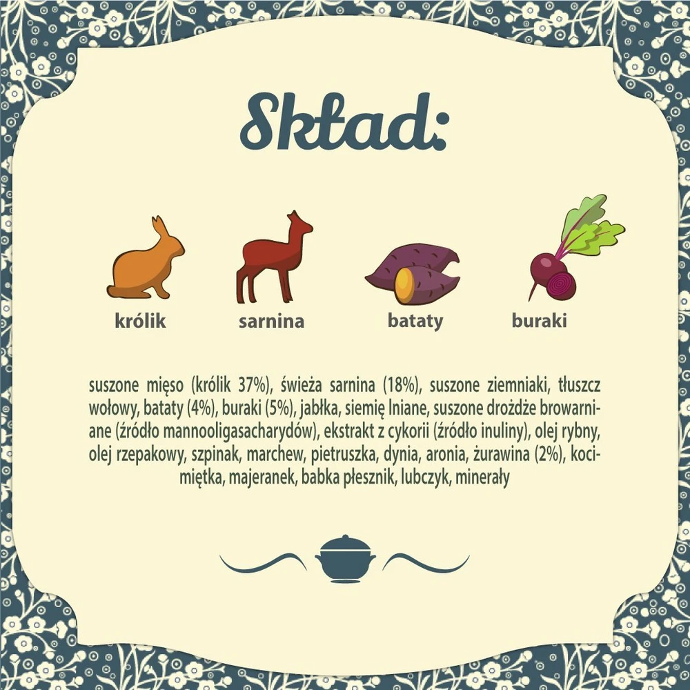 FOLK Masurian-style rabbit and roe deer stew with beets and cranberries – sausas kačių maistas – 1,6kg