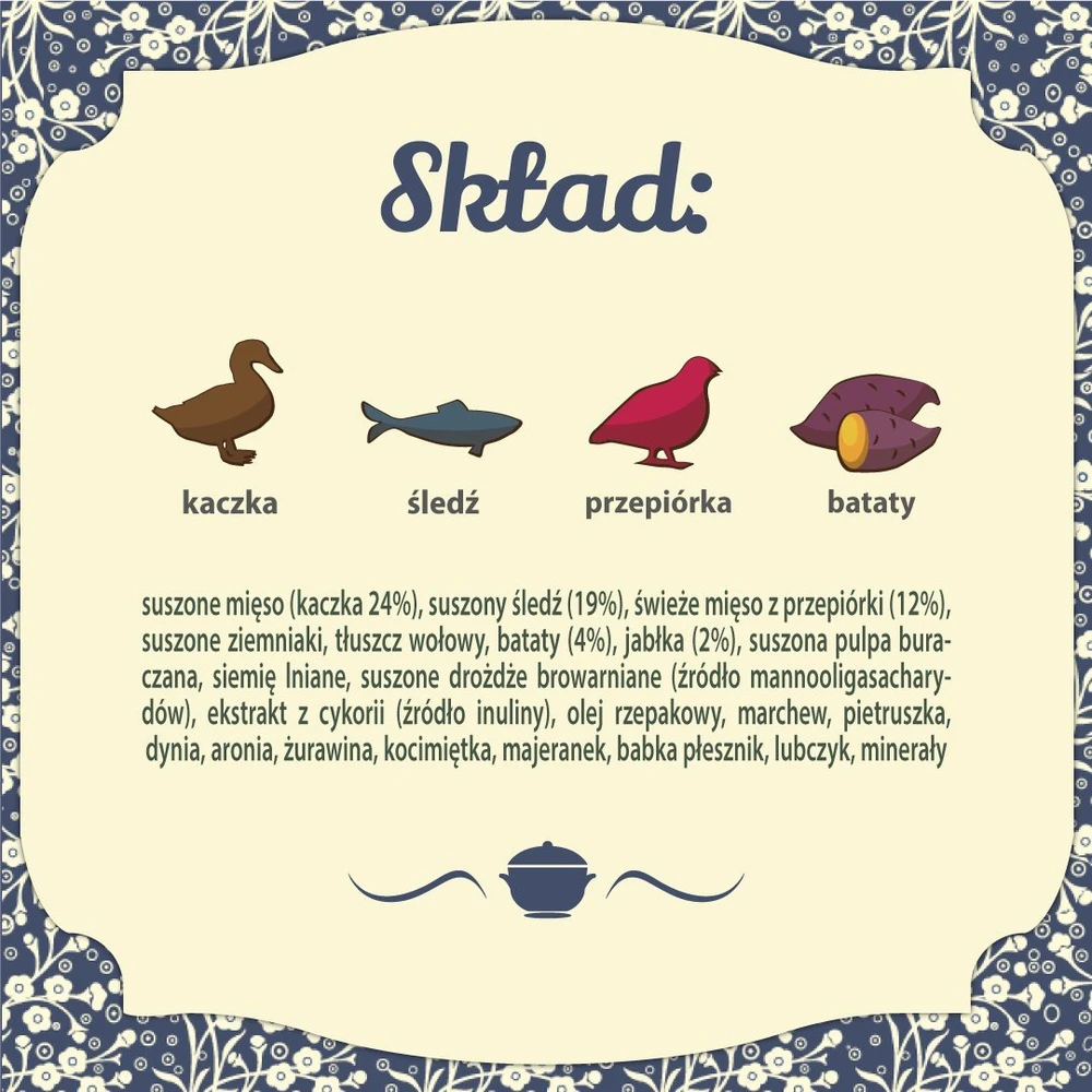 FOLK Greater Poland duck with apples, quail and herring – sausas kačių maistas – 1,6kg