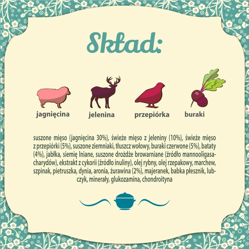 FOLK Small breeds Traditional masurian venison stew with beets and cranberries – sausas Maistas šunims – 1,6kg