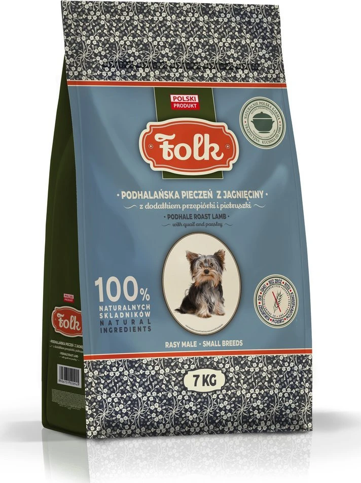 FOLK Small breeds Podhale-style ėriena roast with quail and parsley – sausas Maistas šunims – 7kg