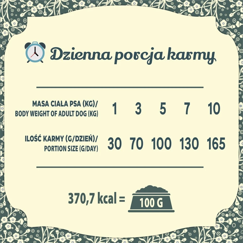 FOLK Mažų veislių tradicinė Didžiosios Lenkijos antis su triušiena, obuoliais ir mairūnu – dešrelės Maistas šunims – 1,6kg