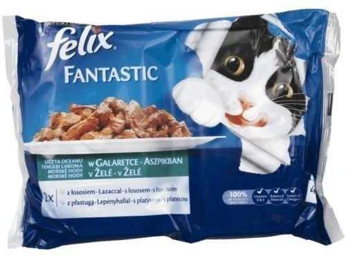 Konservuotas kačių ėdalas FELIX Fantastic žuvies sk., 4x85 g
