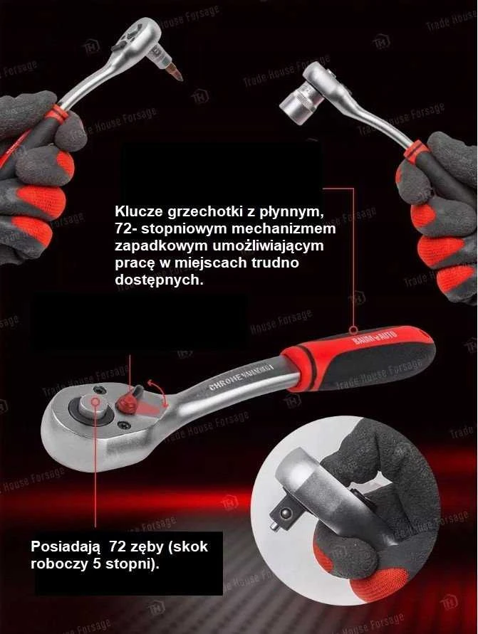 Įrankių rinkinys Forcekraft Įrankių rinkinys 1/2'' i 1/4'' 78el. (6-kątnych) (4-32mm)