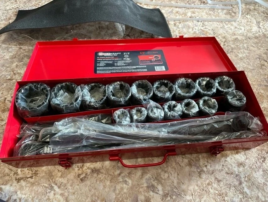 Forcekraft įrankių rinkinys 3/4" smūginių įrankių rinkinys 21 vnt. (6 pusių) (17-50 mm)