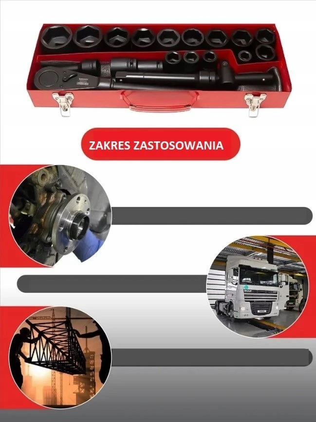Forcekraft įrankių rinkinys 3/4" smūginių įrankių rinkinys 21 vnt. (6 pusių) (17-50 mm)