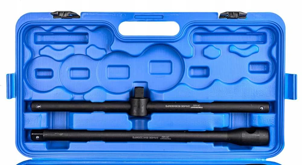 Forcekraft Smūginių įrankių rinkinys 26 vnt. 3/4'' (17-50mm) ir 1'' (55-65mm) (12 briaunų)