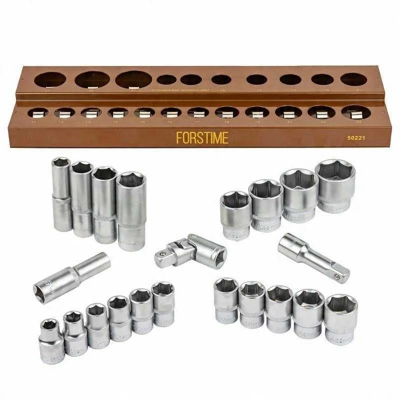 Forcekraft 1/2'' antgalių rinkinys 22 vnt. (šešiabriaunių)