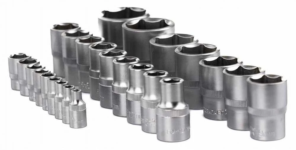 Forcekraft Antgalių rinkinys 1/4'' & 1/2'' 25 vnt. (4-32mm) (6-kampiai)