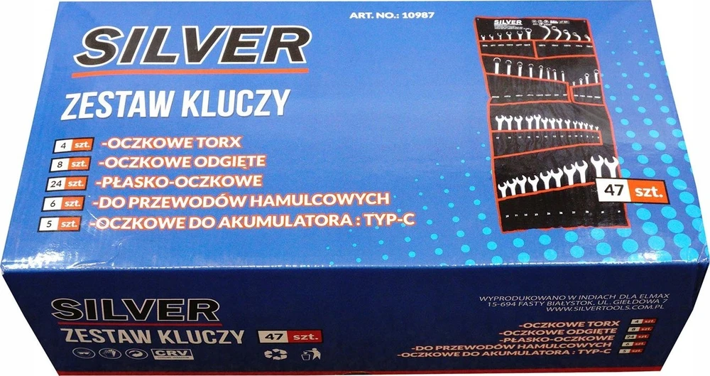 Forcekraft Rinkinys plokščių dvikilpių veržliarakčių 25el. (6-32mm) Cr-V