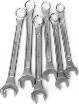 Forcekraft Rinkinys plokščių dvikilpių veržliarakčių 25el. (6-32mm) Cr-V