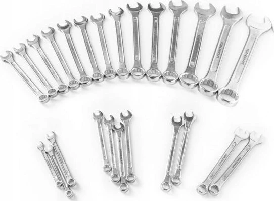Forcekraft Rinkinys plokščių dvikilpių veržliarakčių 25el. (6-32mm) Cr-V