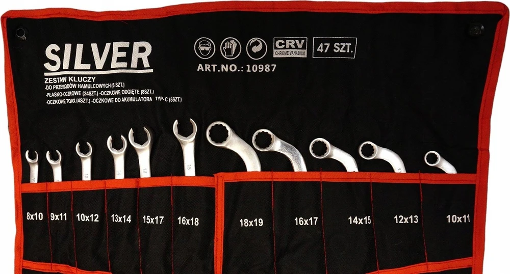 Forcekraft Rinkinys plokščių dvikilpių veržliarakčių 25el. (6-32mm) Cr-V