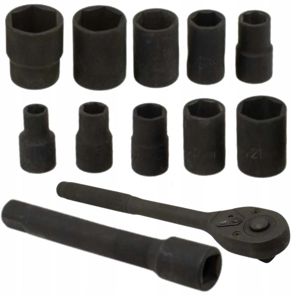 „Forcekraft“ įrankių rinkinys, 12 dalių, 1/2 colio (6 kampų) smūginių įrankių rinkinys (10–24 mm)