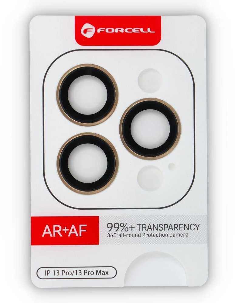 Tempered Glass Camera Lens for iPhone 13 PRO / 13 PRO MAX Forcell Premium auksinis