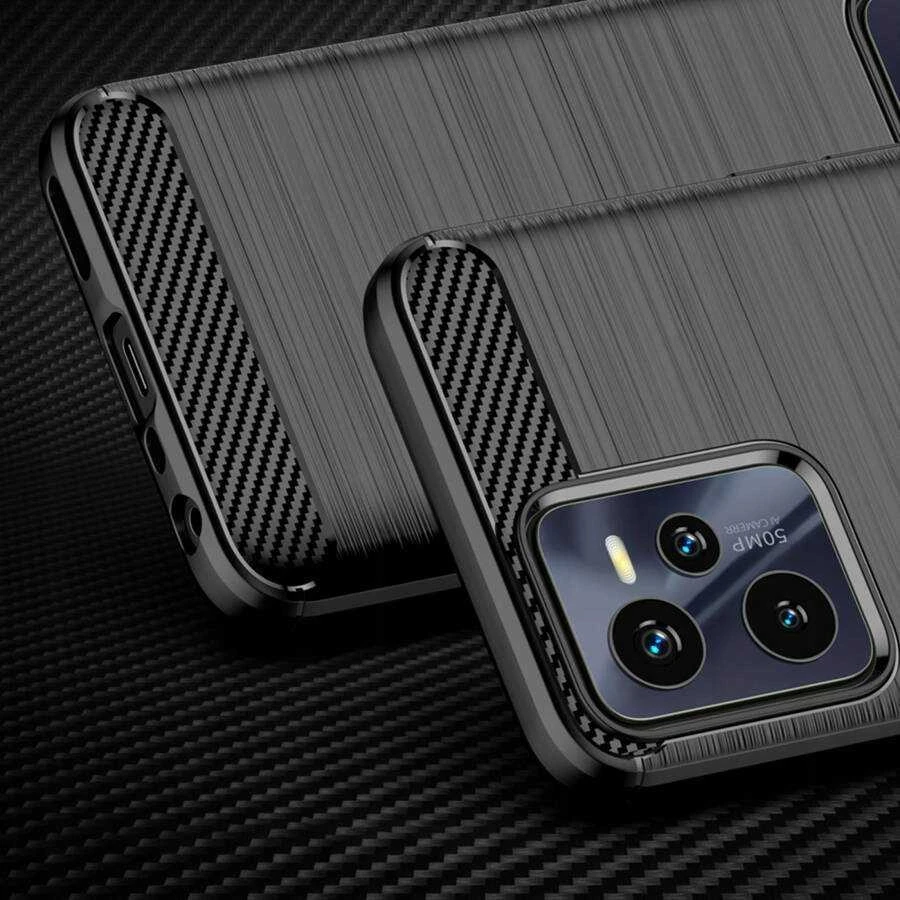 Dėklas Case for Realme C35 Carbon juodas