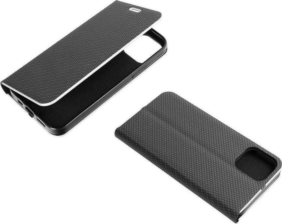 Forcell OEM atverčiamas dėklas iPhone 13 Luna Book Carbon juodas